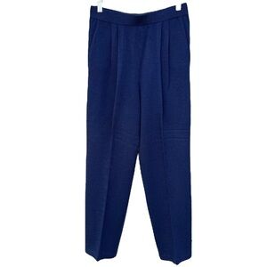 Vintage St. John Collection Santana Knit Pleated Front Trouser Pants Sz 10 Navy
